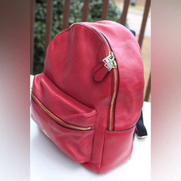 charlie backpack coach In Tea Rose Floral Print Nylon Fabric Liningadjustable Straps Outside Zip Pocket12 (L) X 14 34 (H) X 5 (W) COACH Mini Charlie Backpack Leather
